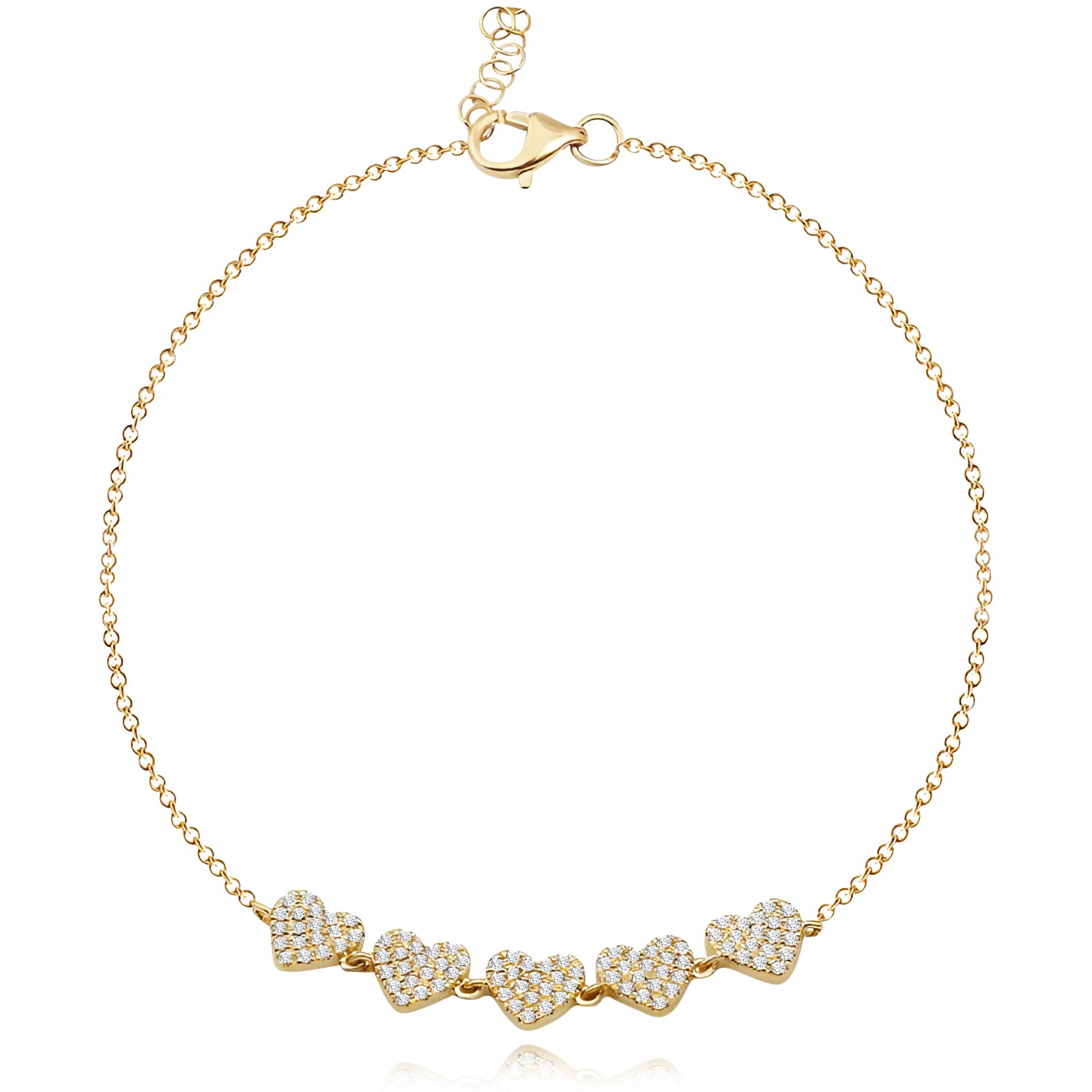 Mommy & Me Pave Heart Bracelet Set