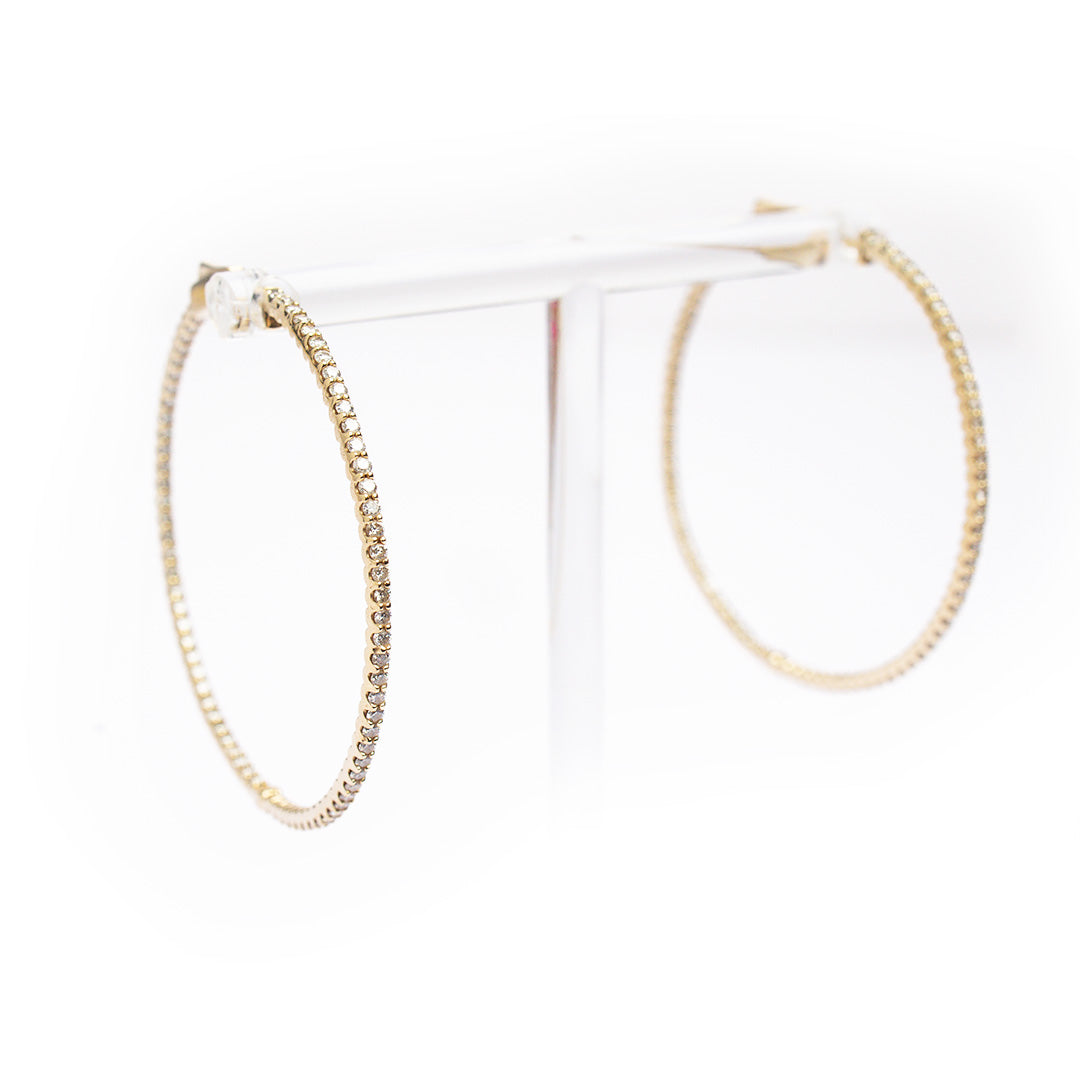 Inside Out Diamond Hoop Earrings