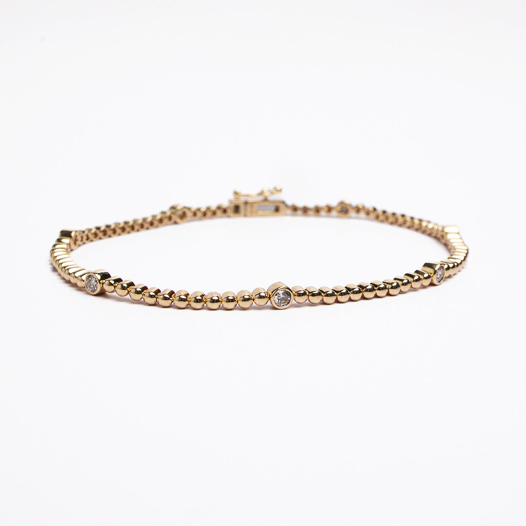 Bezel Diamond Station Bracelet