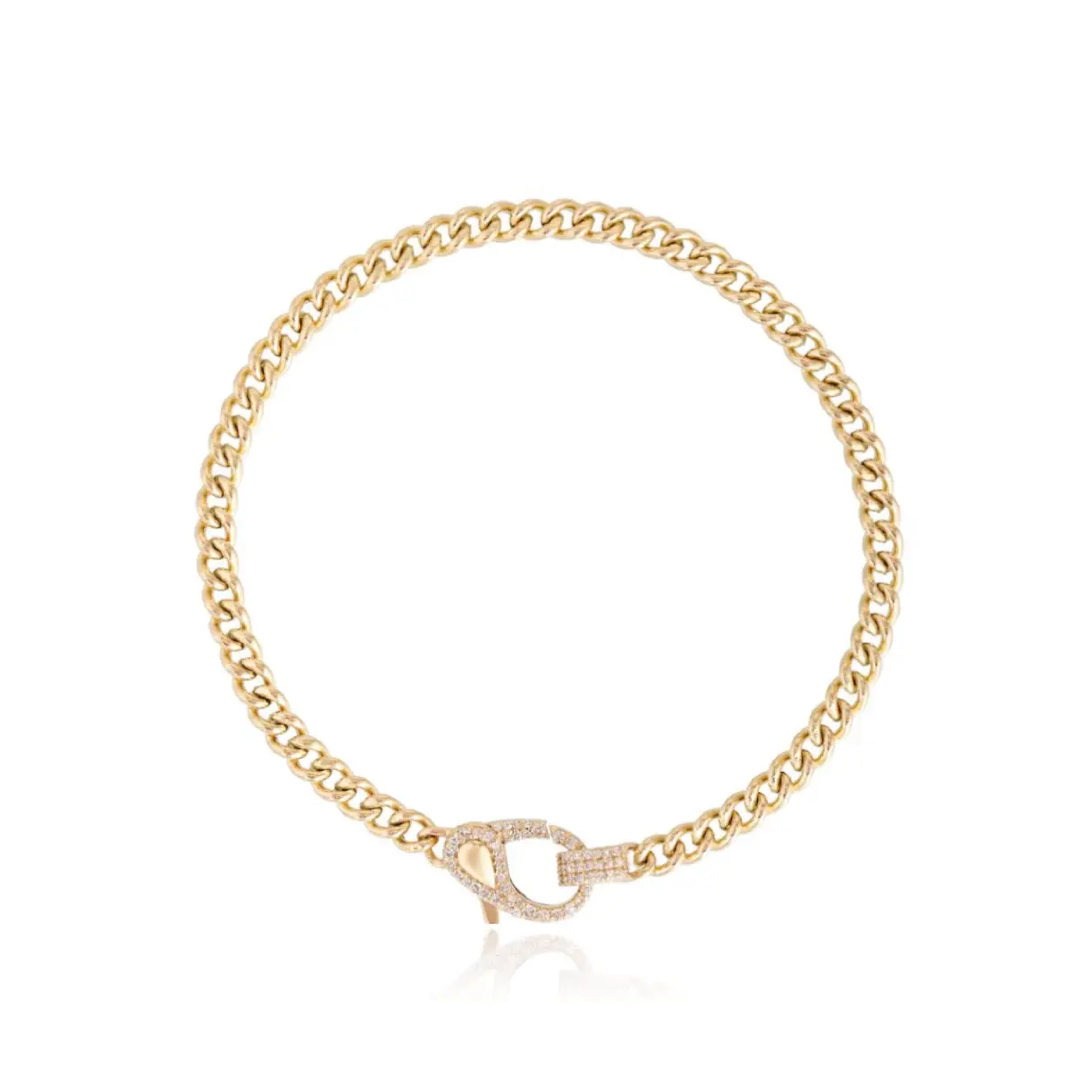 Cuban Diamond Clasp Chain Bracelet