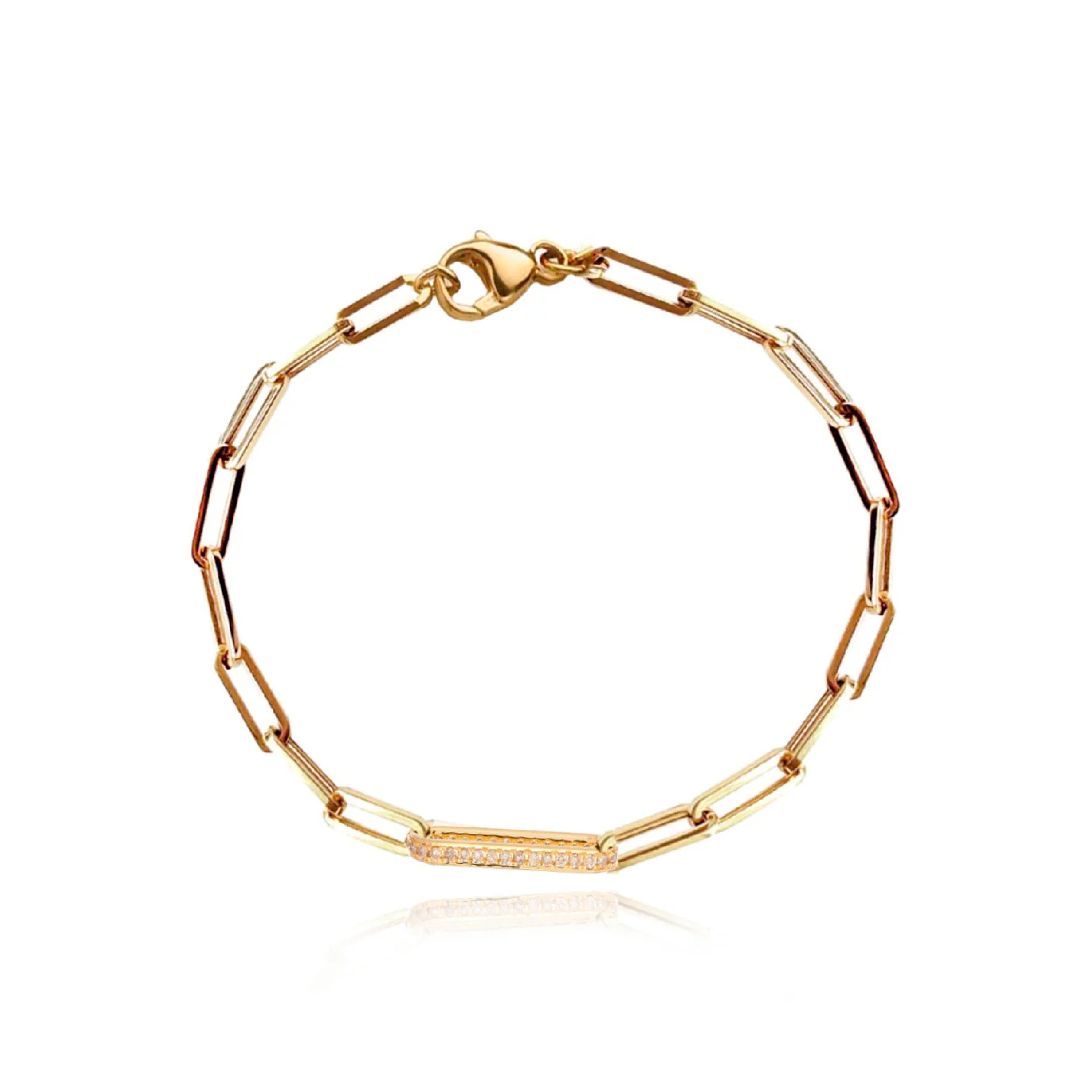 Diamond Link Paperclip Bracelet