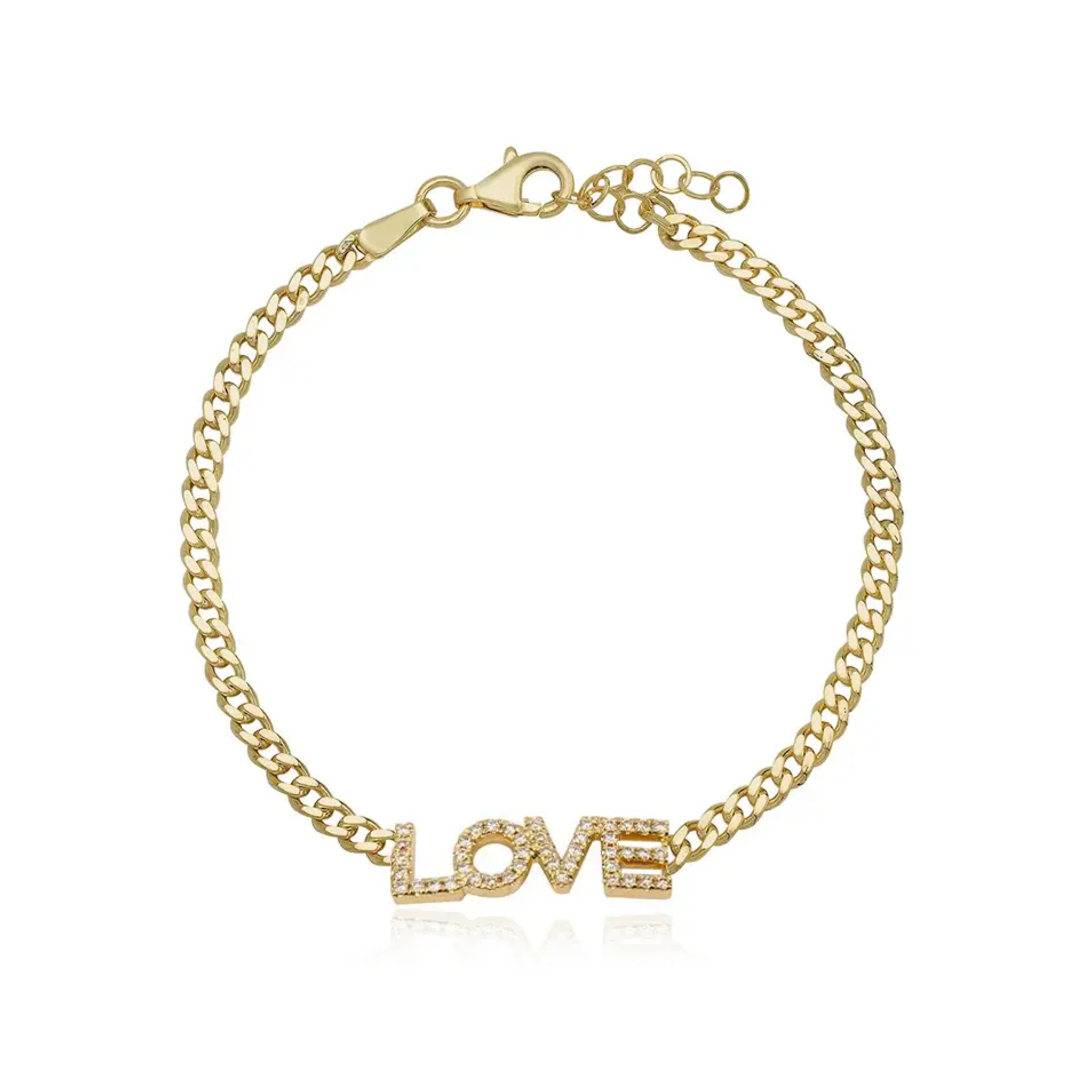 Pave Love Cuban Bracelet