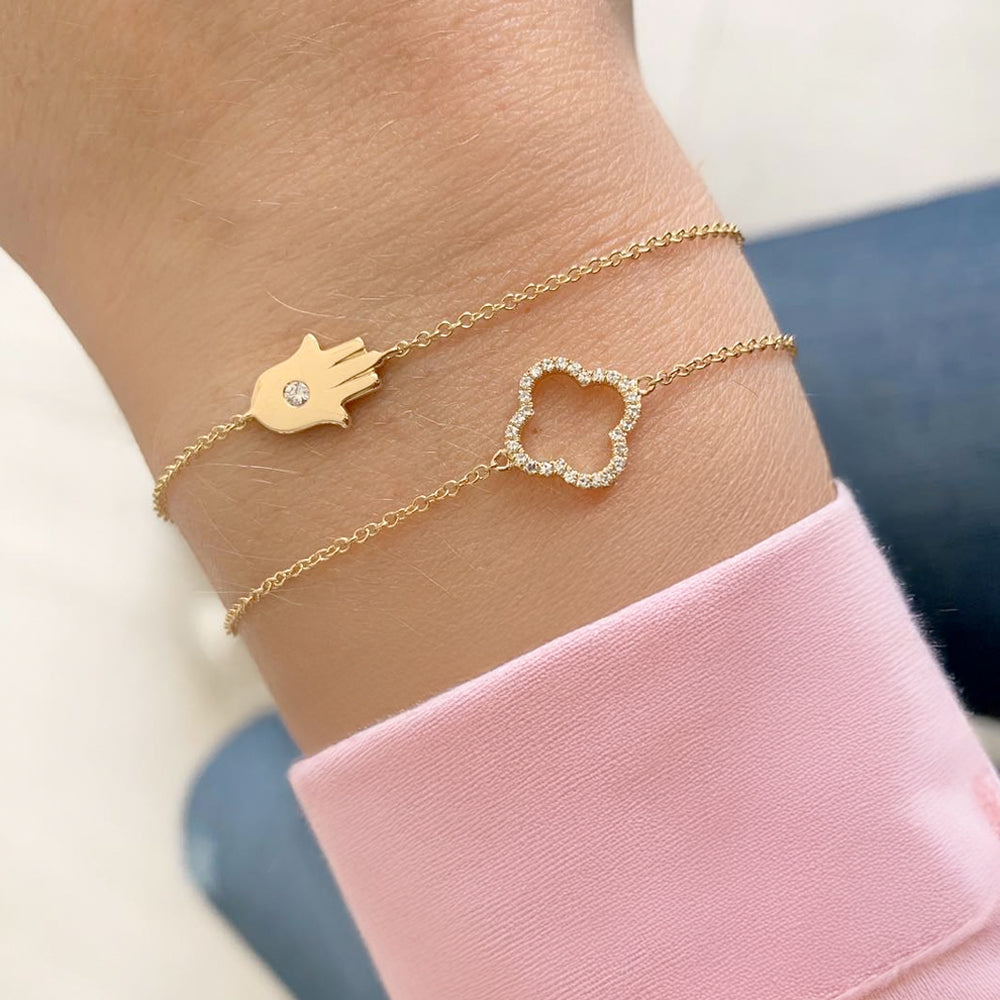 Cutout Pave Clover Bracelet