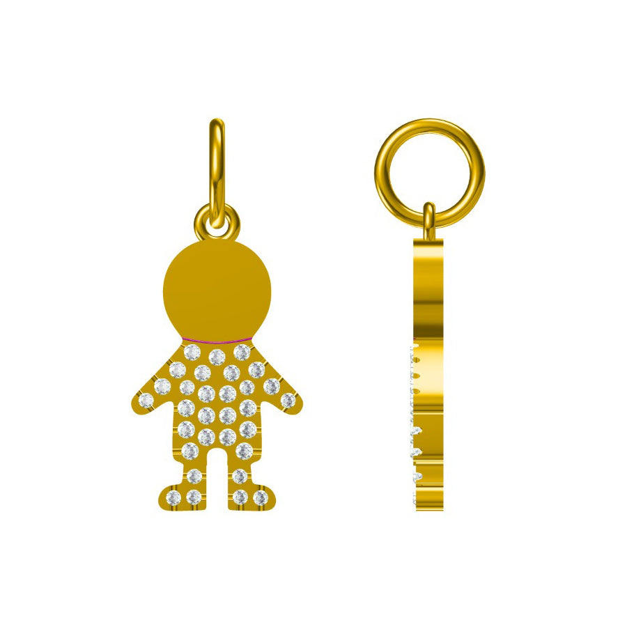 Half Pave Kid Charm