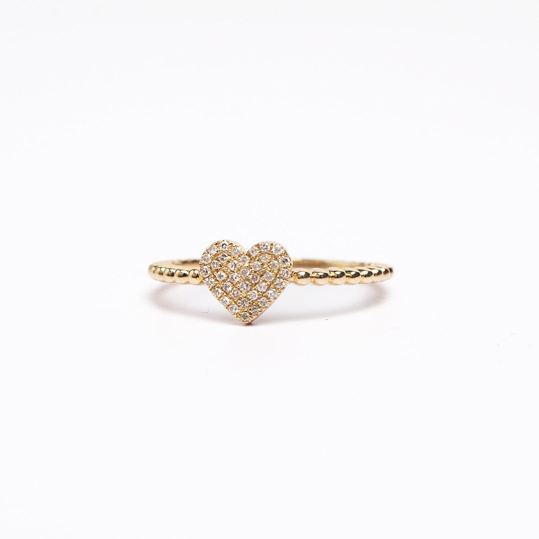 Pave Diamond Heart Ring