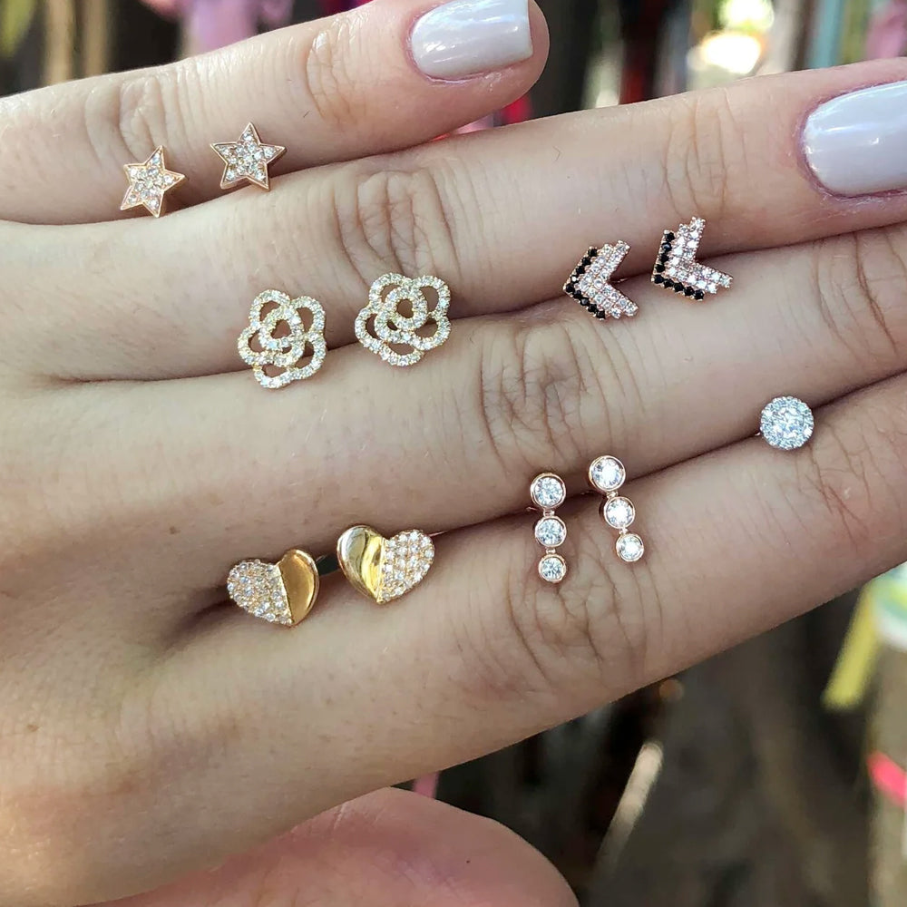 Diamond Rose Earrings