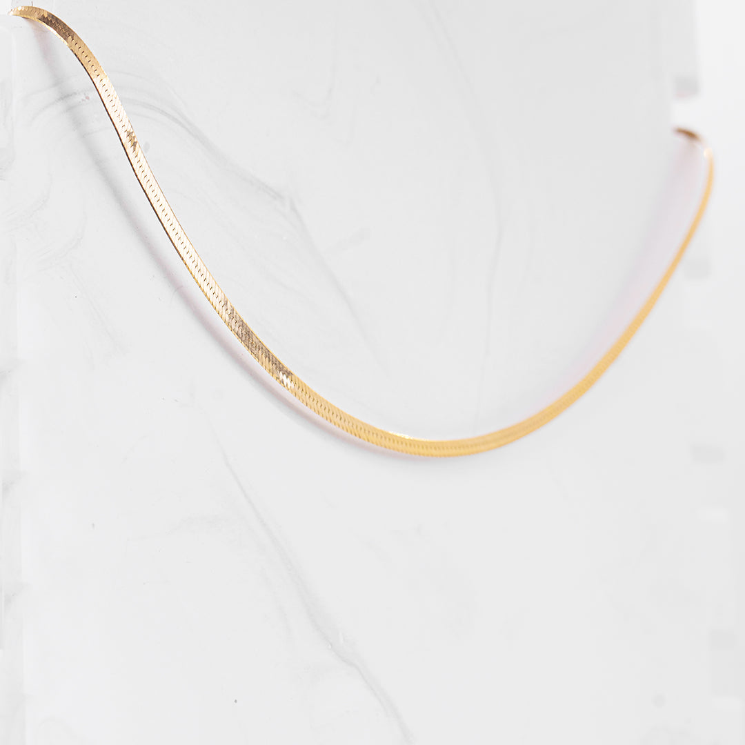 Thin Herringbone Chain Necklace