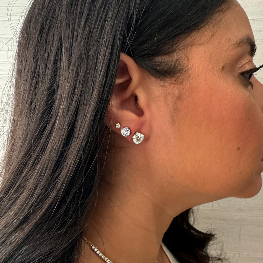 Lab grown diamond studs in 3 sizes