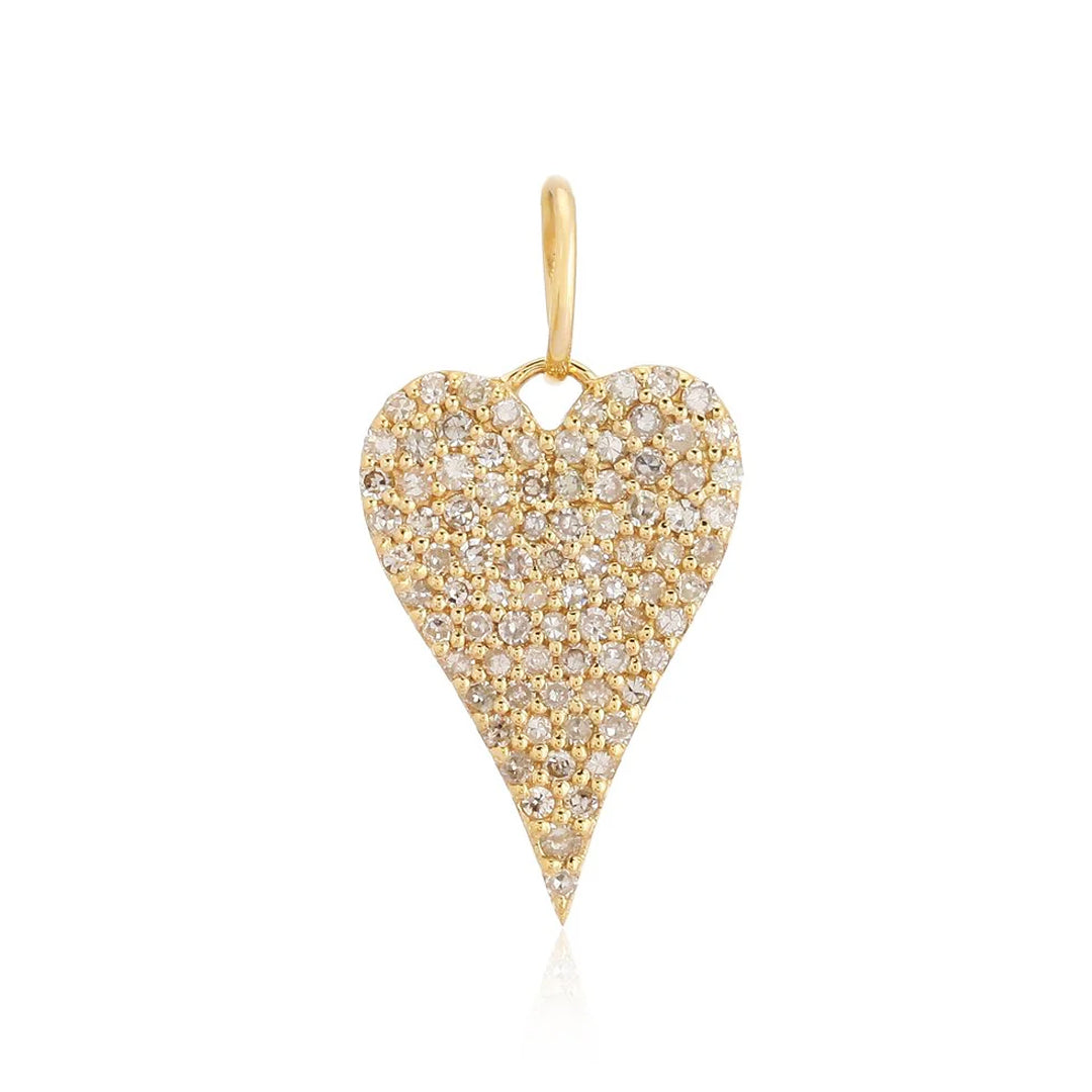 Large Elongated Diamond Heart Pendant