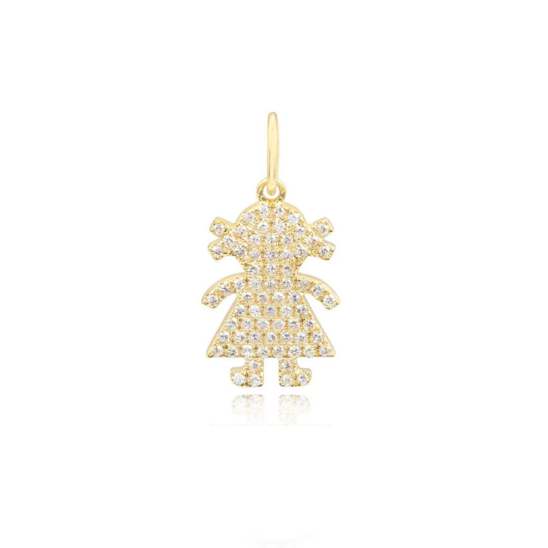 Diamond Girl Pave Charm