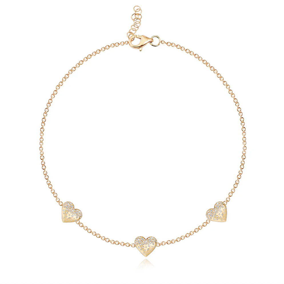 Mommy & Me Dripping Scattered Hearts Bracelet Set