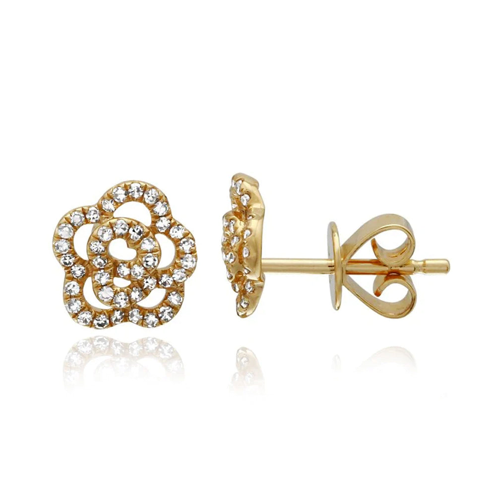 Diamond Rose Earrings