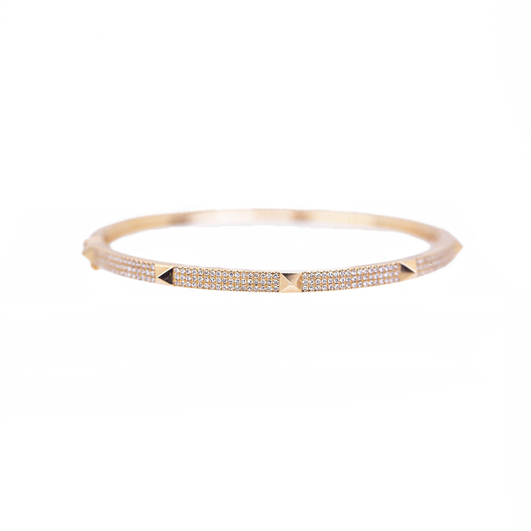 Pave Diamond Spike Bangle - Medium