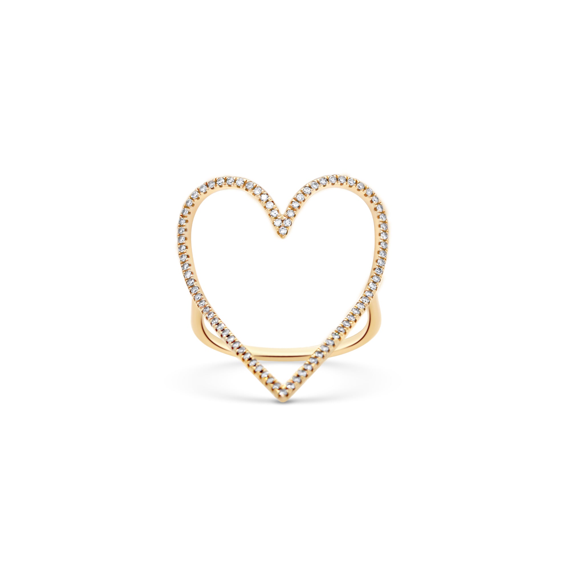 Open Heart Diamond Ring