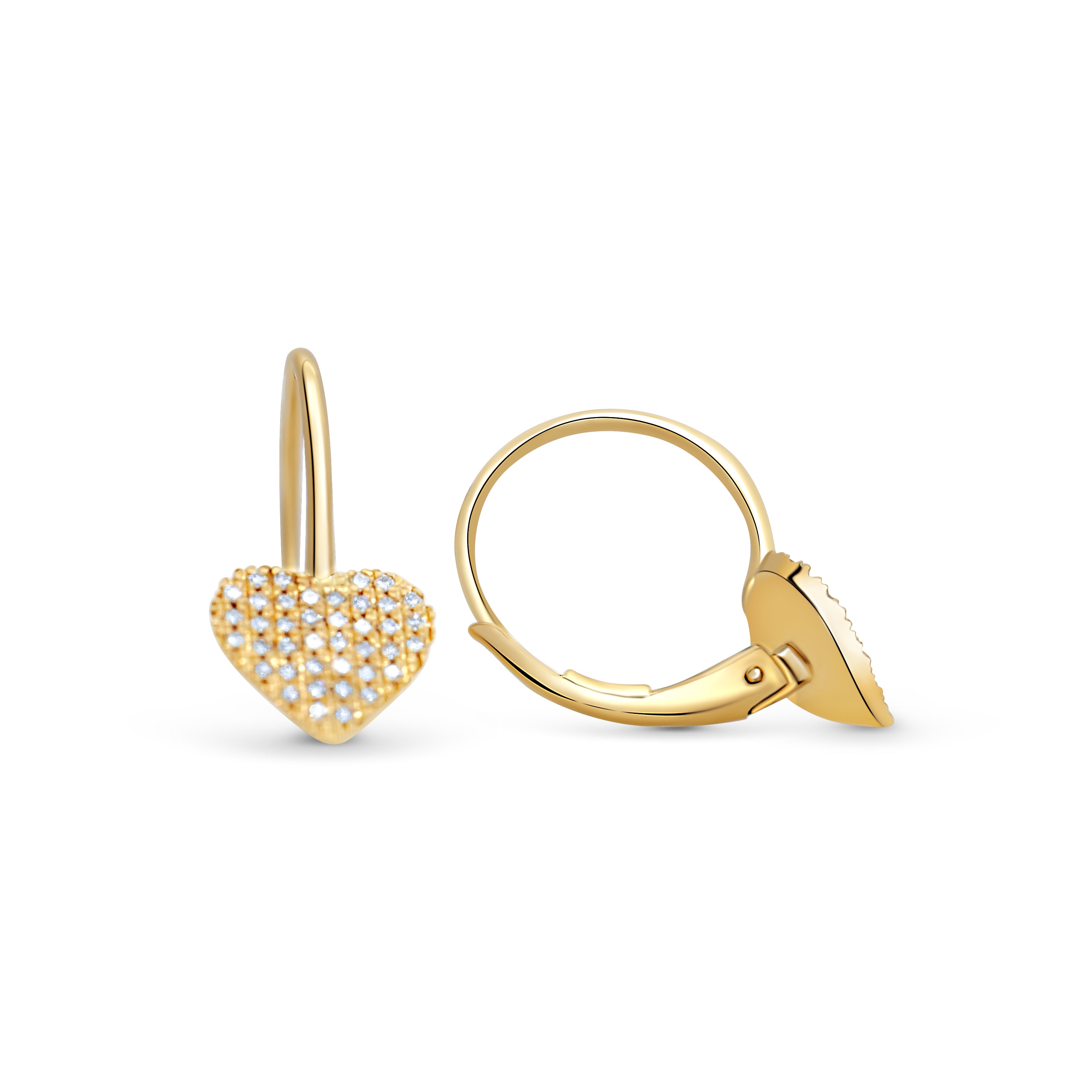 Pave Heart Huggies