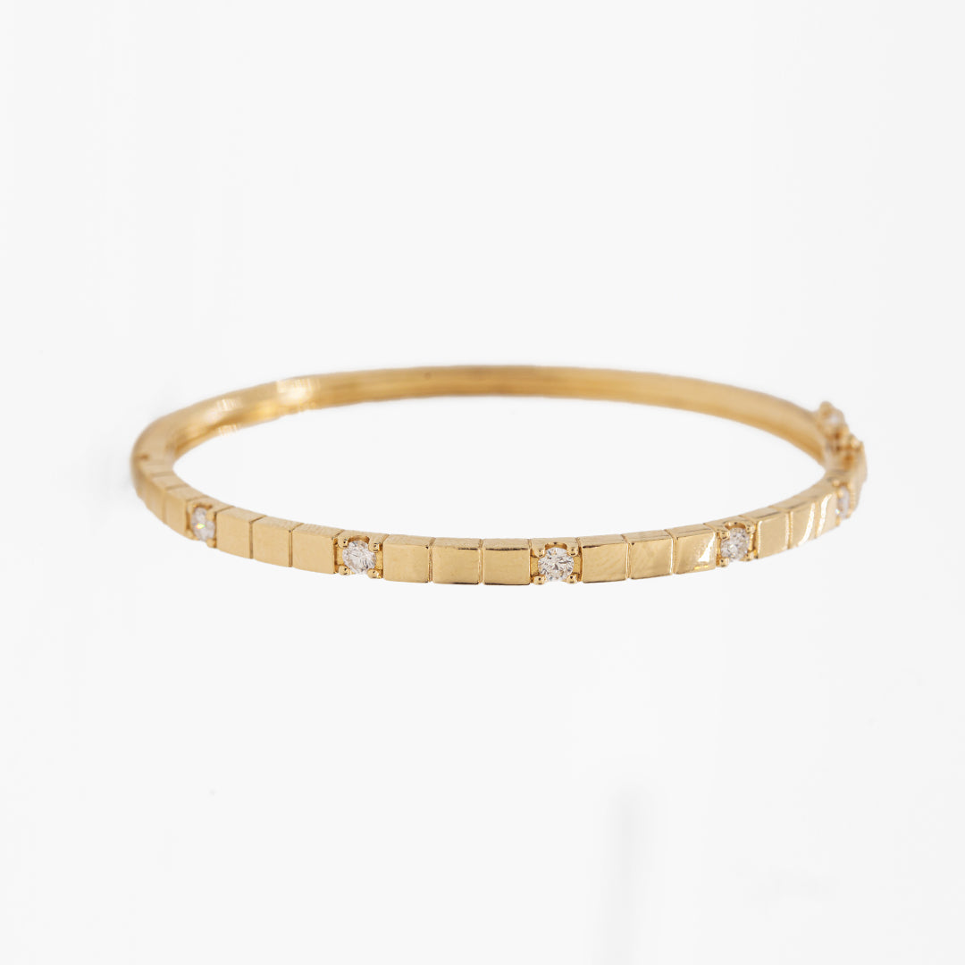 Square Edge Diamond Segment Bracelet