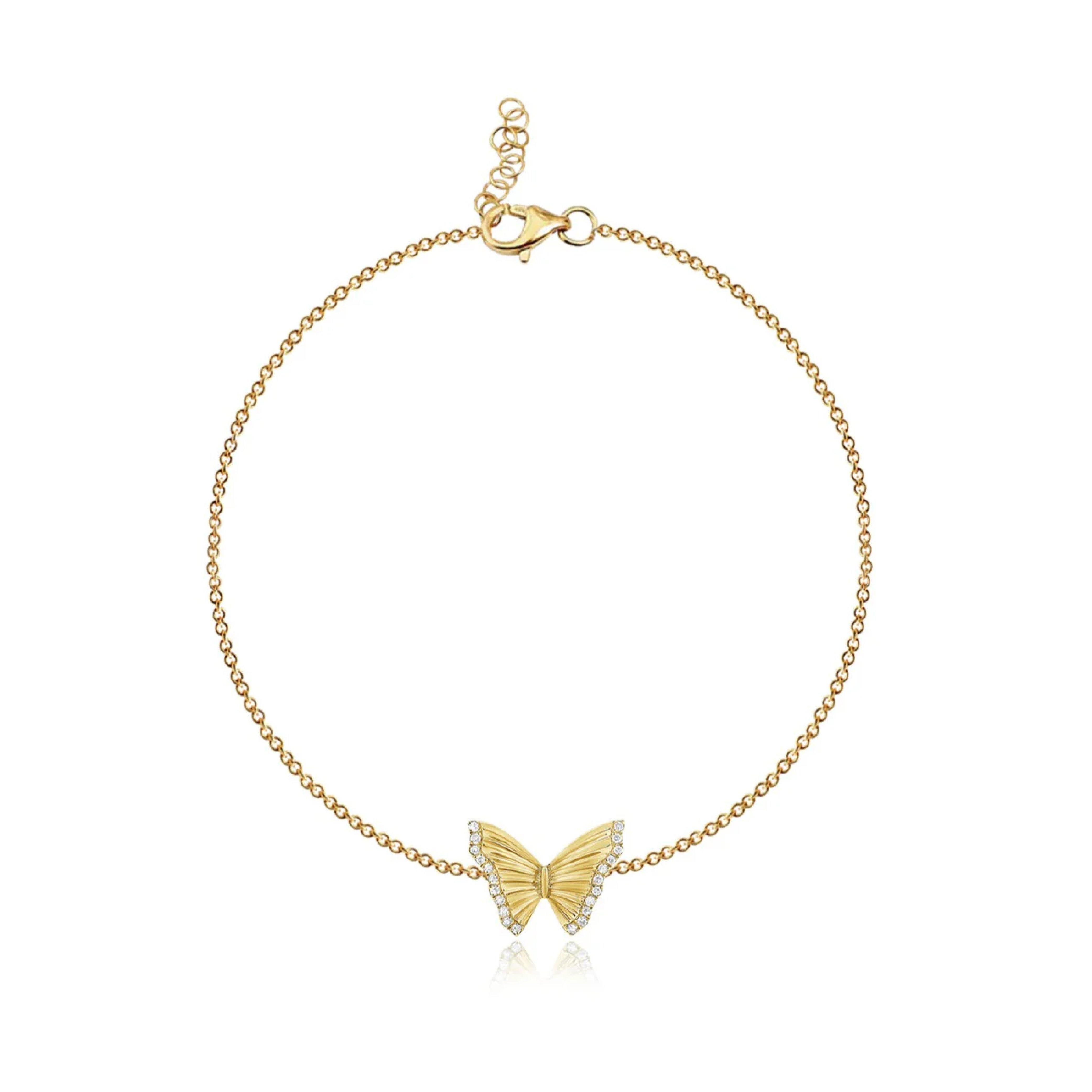 Striped Butterfly Pave Bracelet