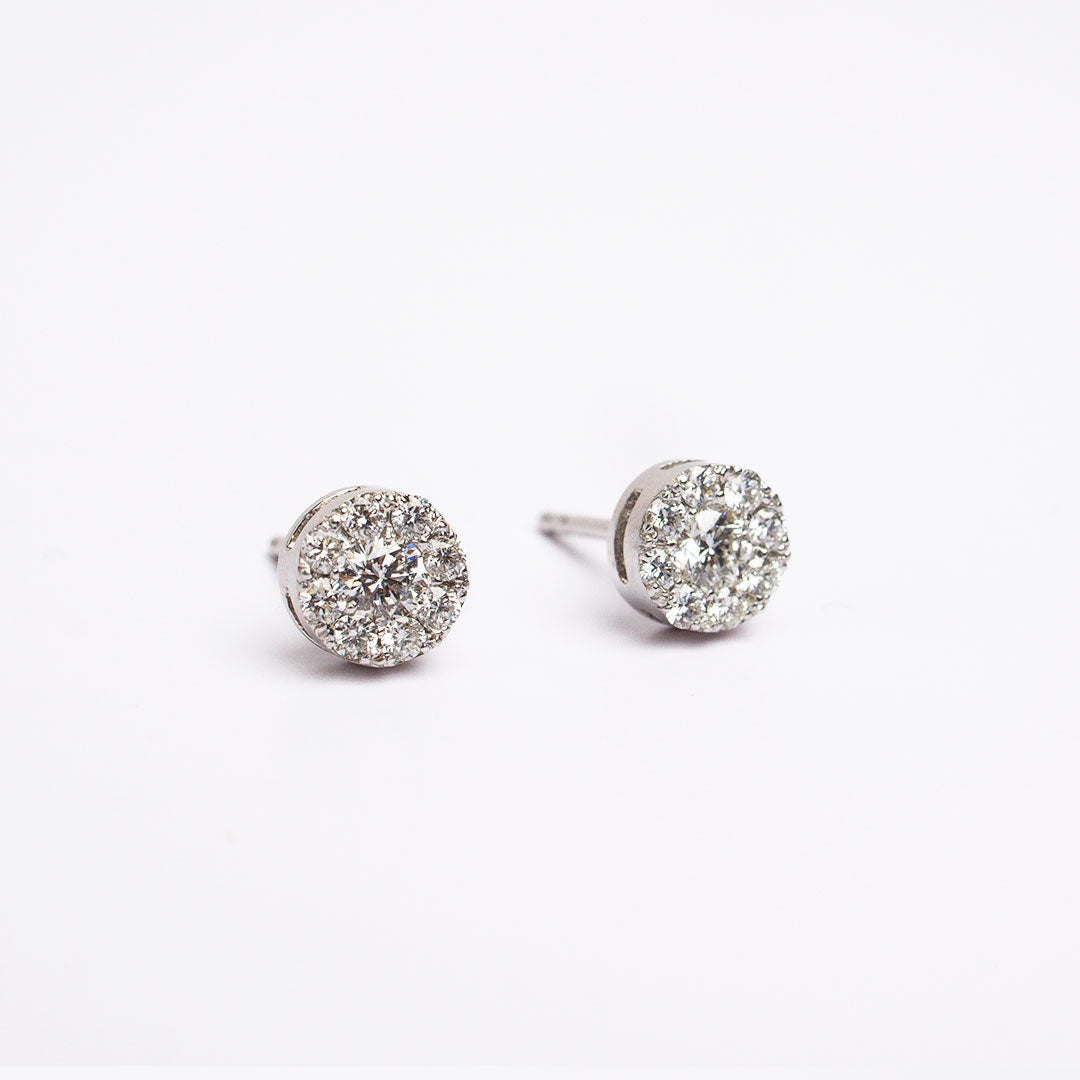 Diamond Illusion Stud Earrings 1.2 CT