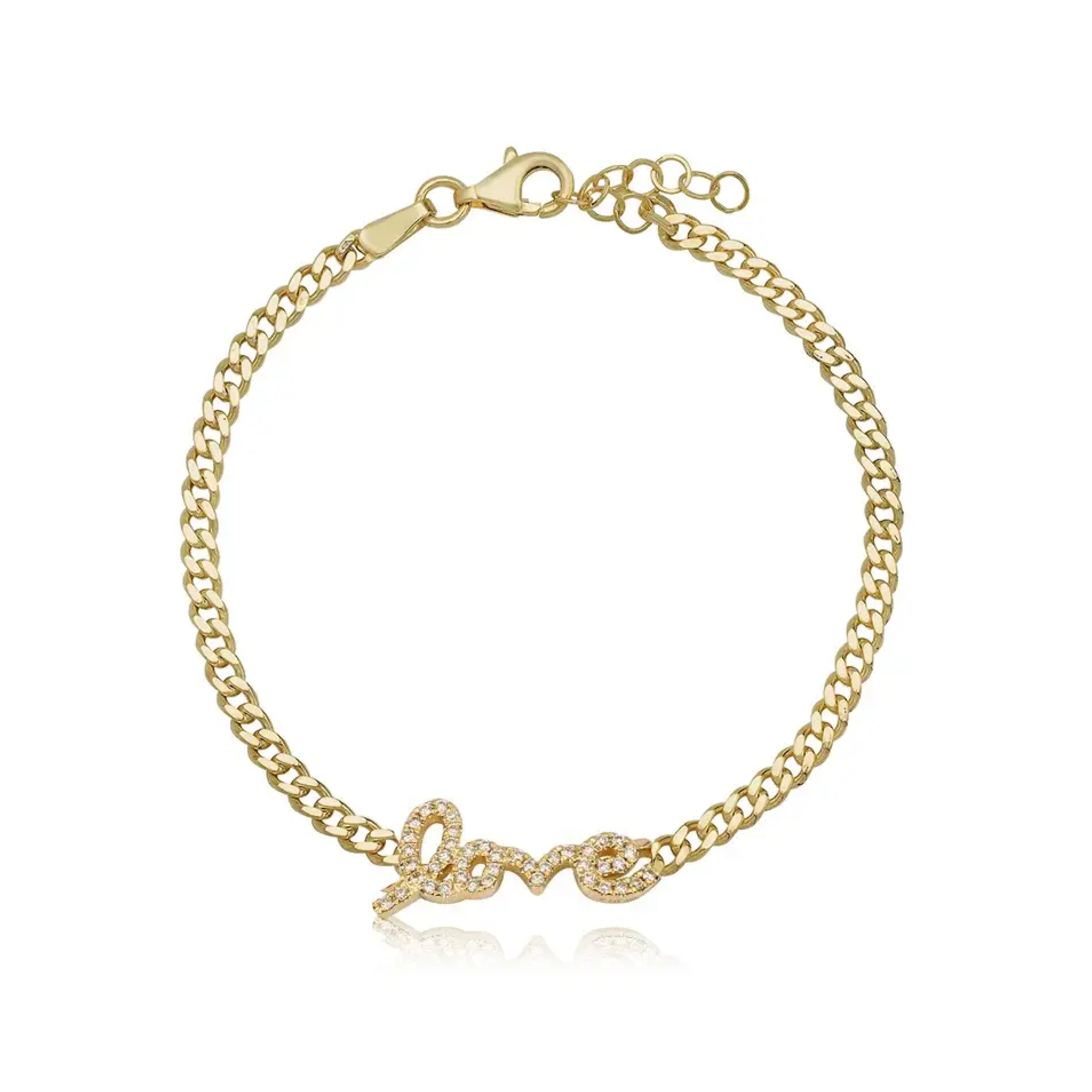 Pave Love Cuban Bracelet