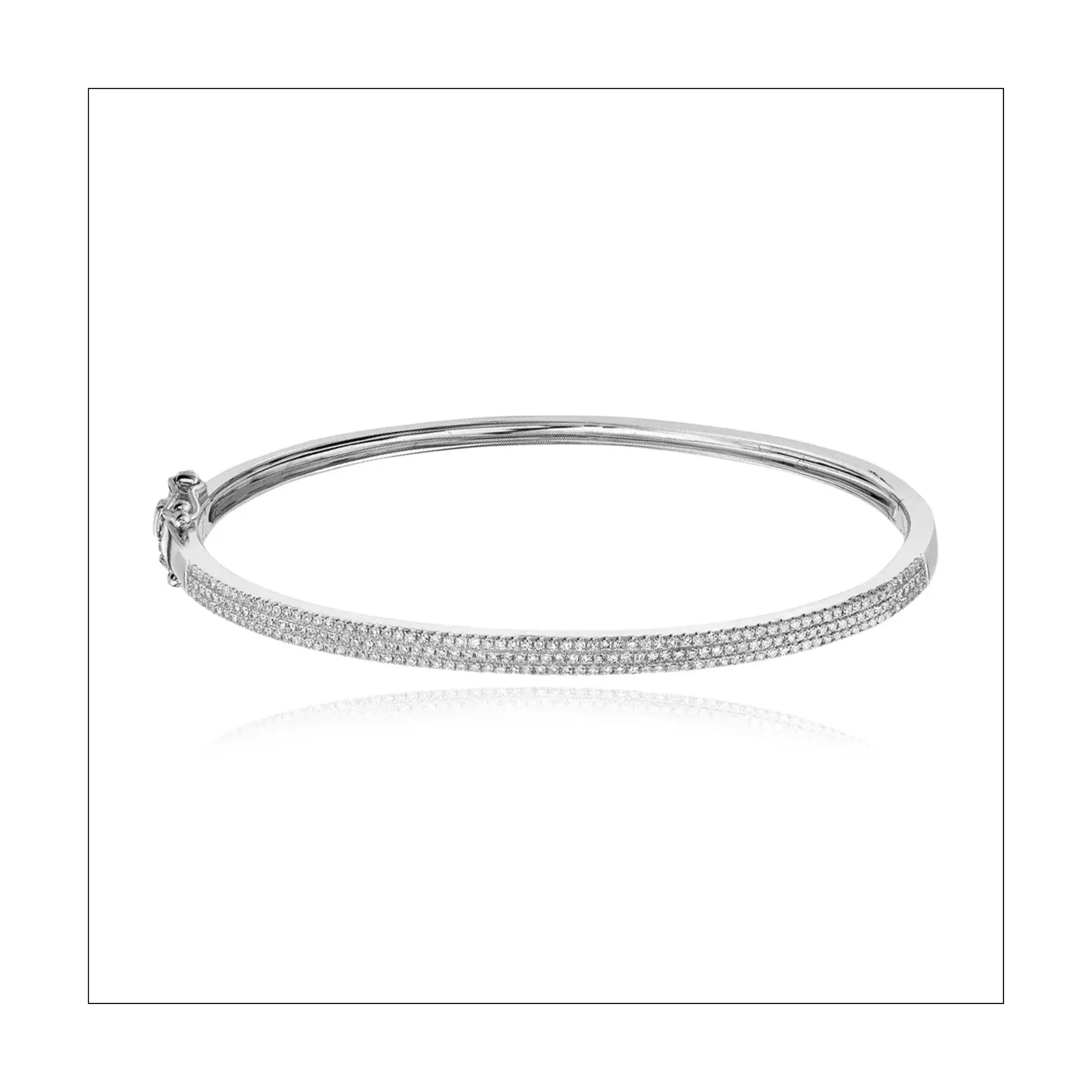 Three Line Pave Bangle