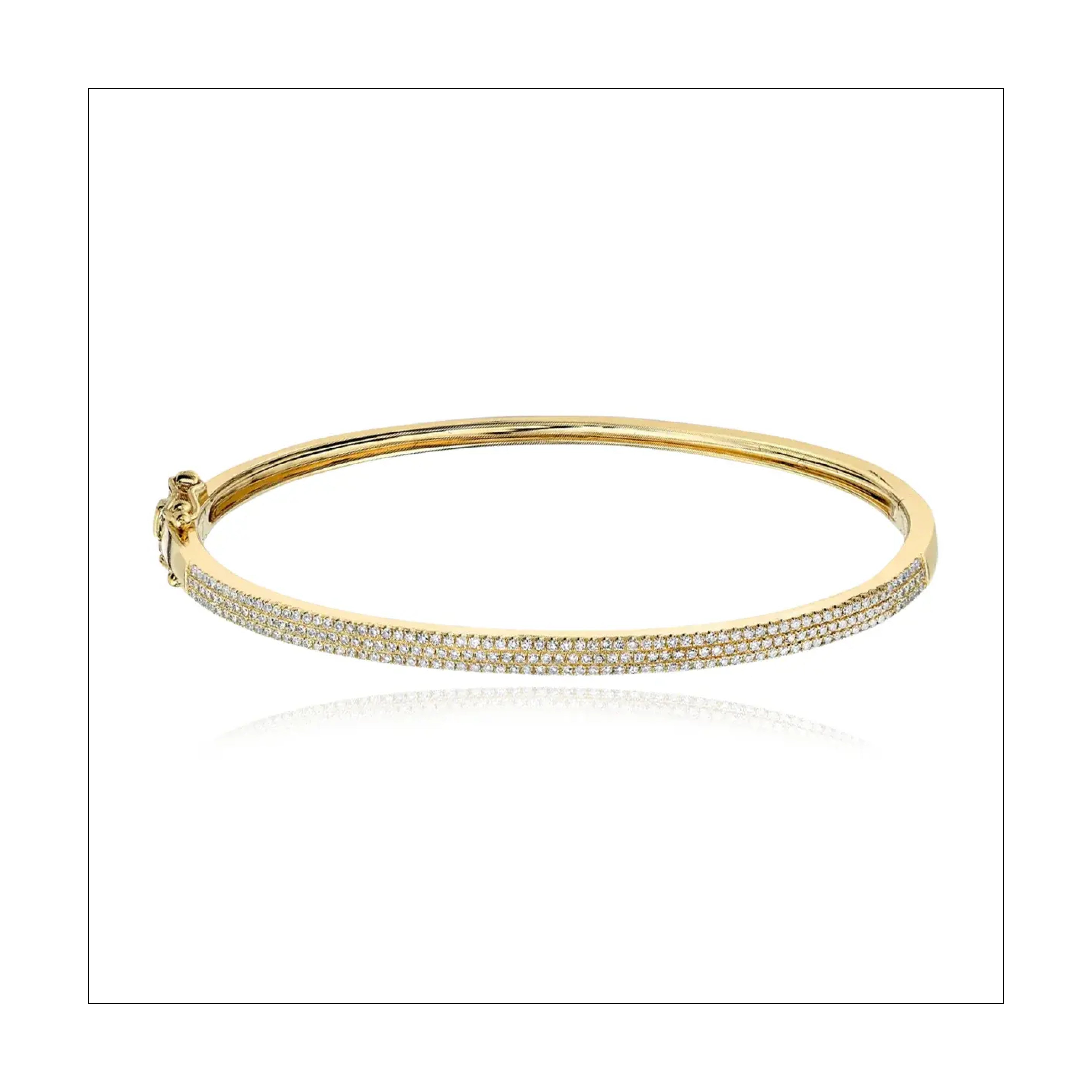 Three Line Pave Bangle