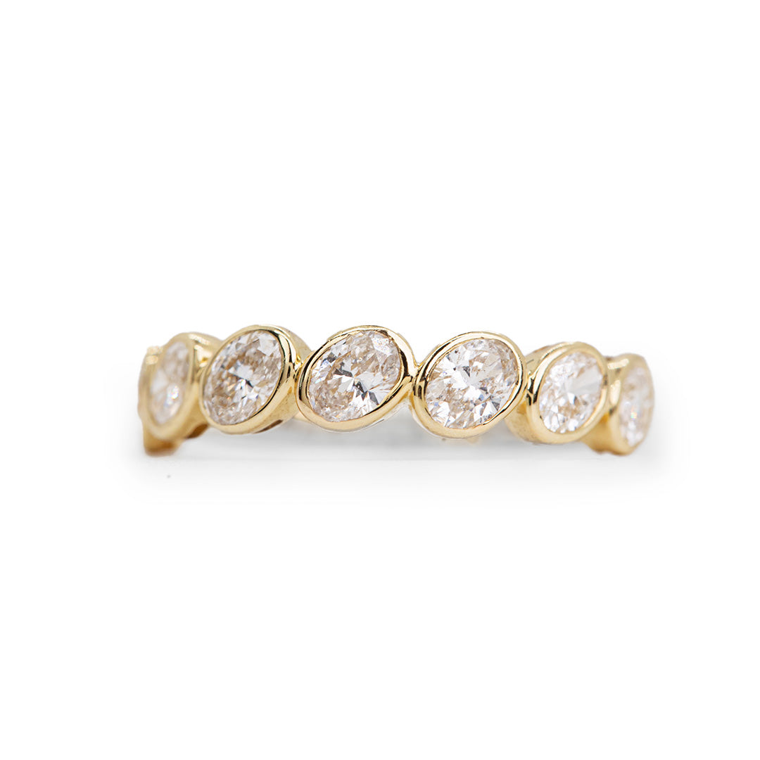 Oval Diamond  Bezel Ring