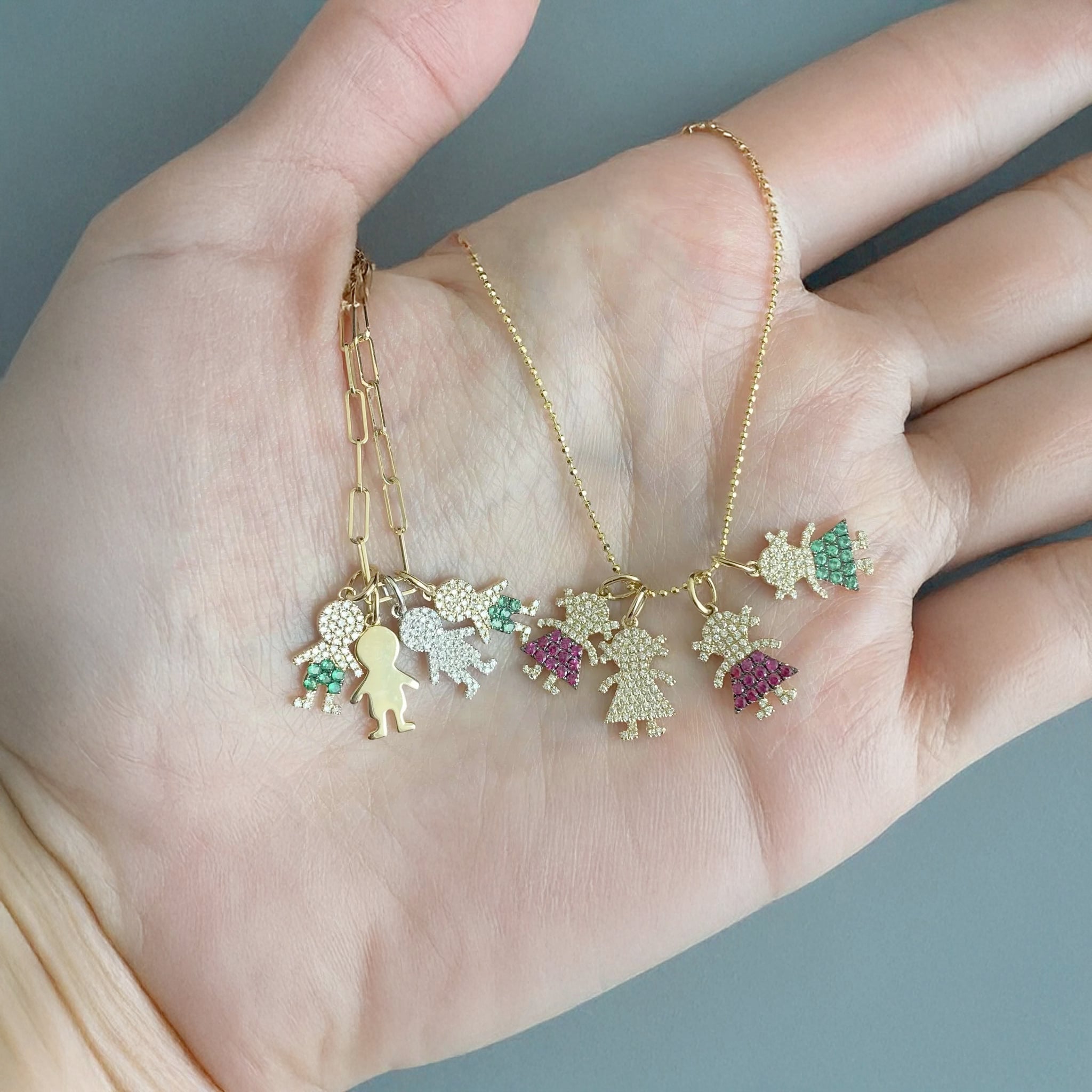 Half Pave Kid Charm