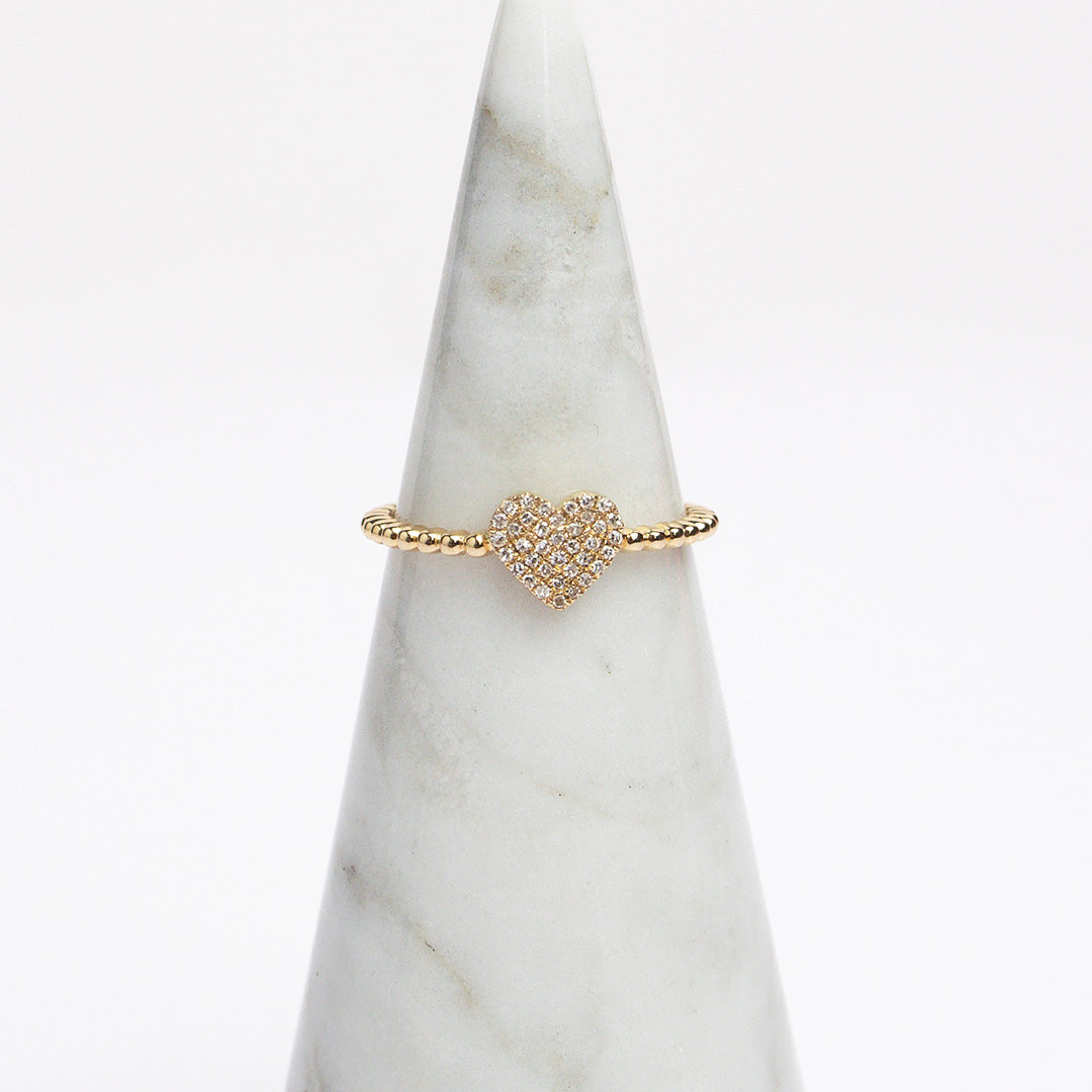 Pave Diamond Heart Ring