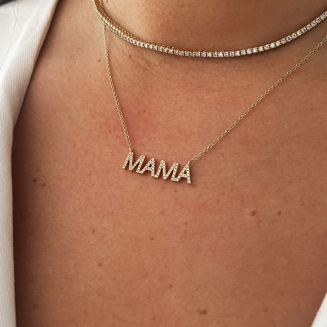Mommy & Me Mama Necklace and Initial Pendant Set