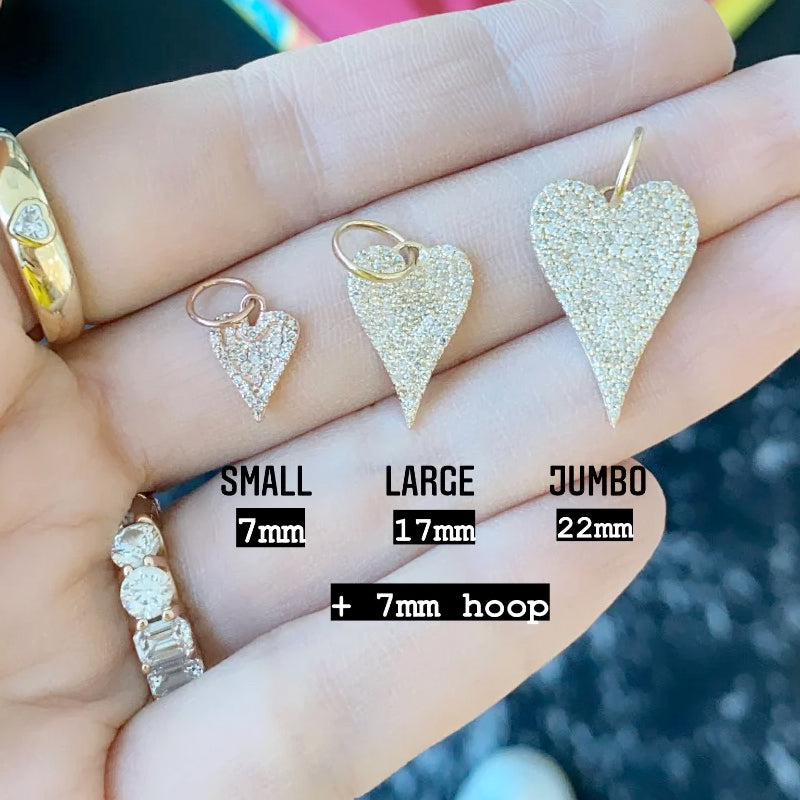 Large Elongated Diamond Heart Pendant