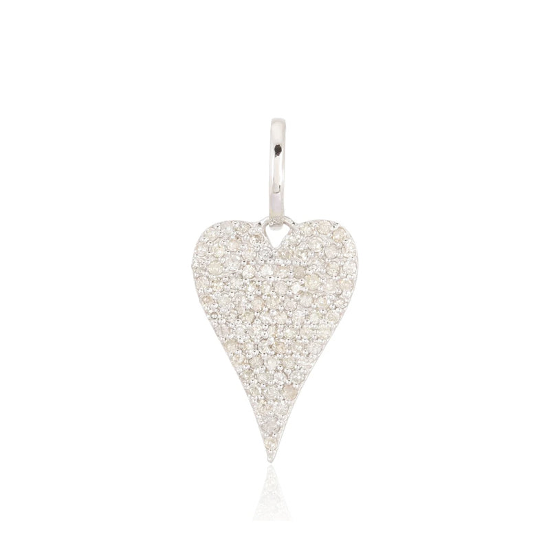 Large Elongated Diamond Heart Pendant