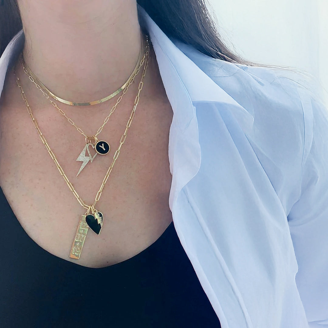 Thin Herringbone Chain Necklace
