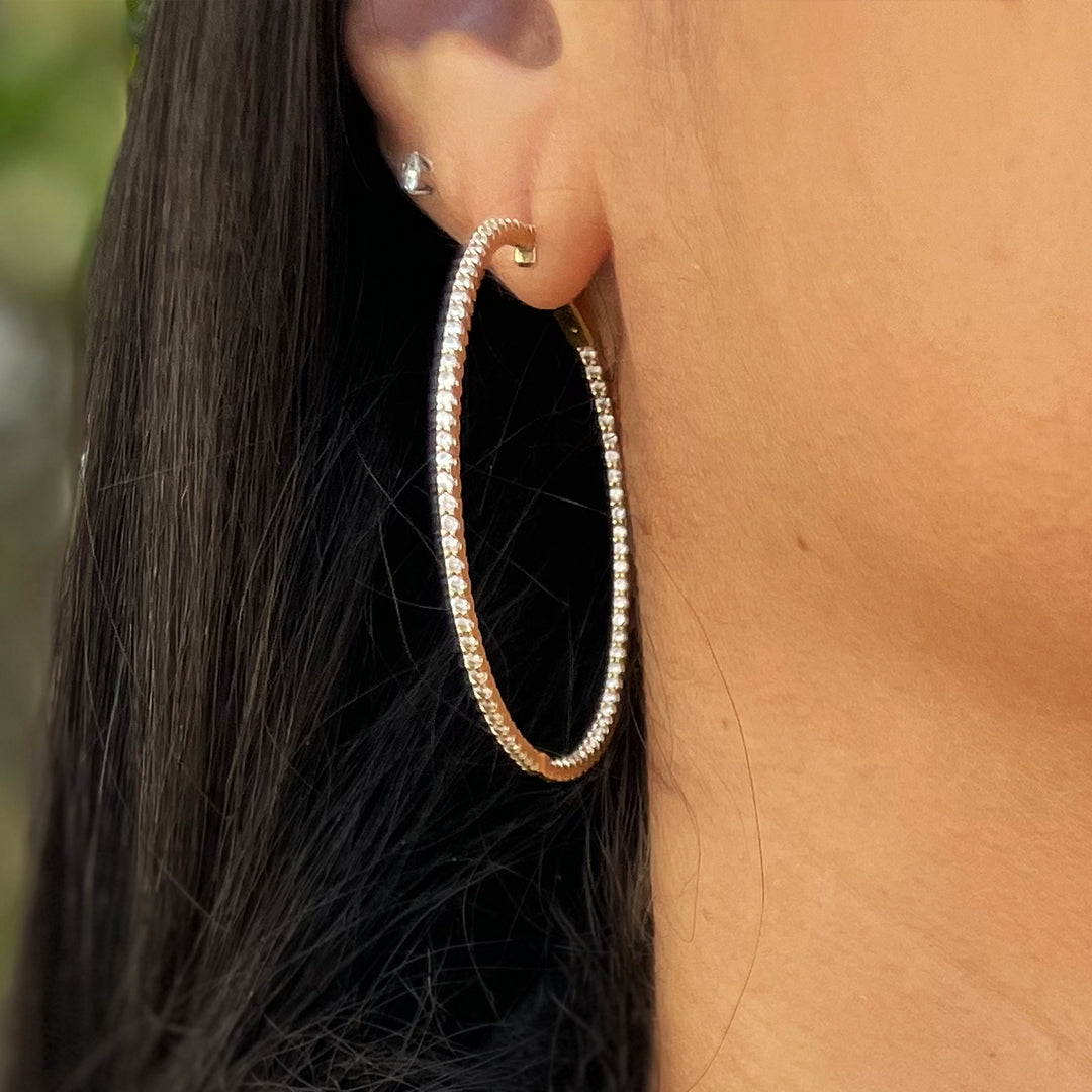 Inside Out Diamond Hoop Earrings