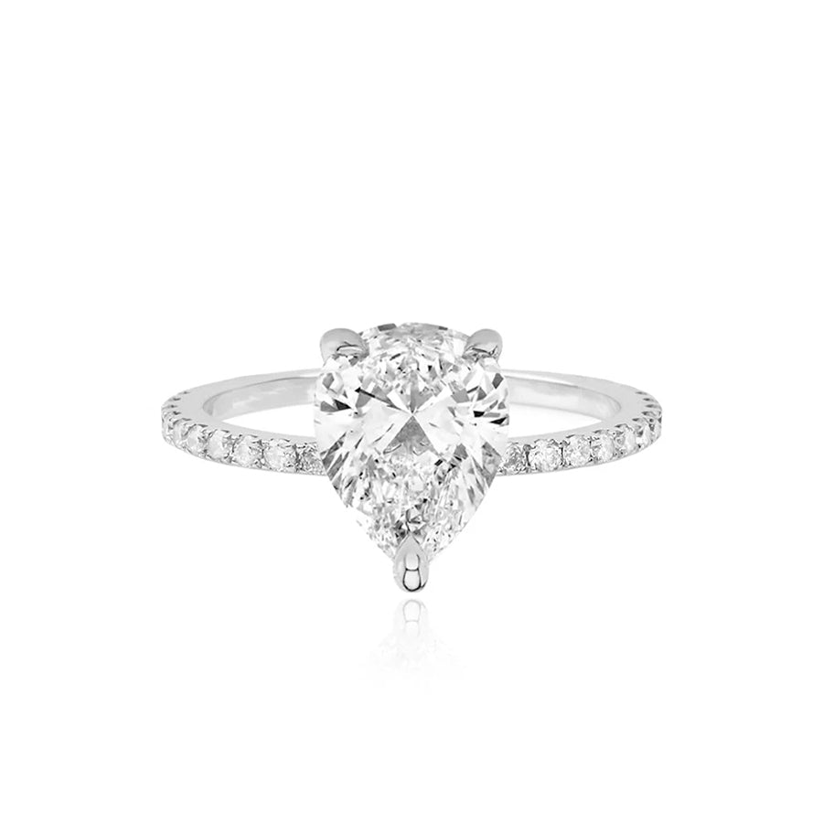 Pear Shaped Lab Grown Diamond Engagement Ring
