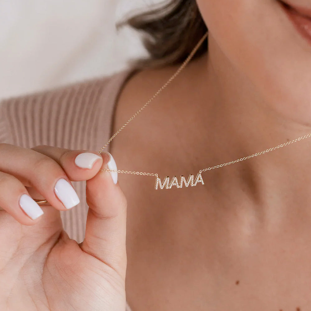 Mommy & Me Mama Necklace and Initial Pendant Set