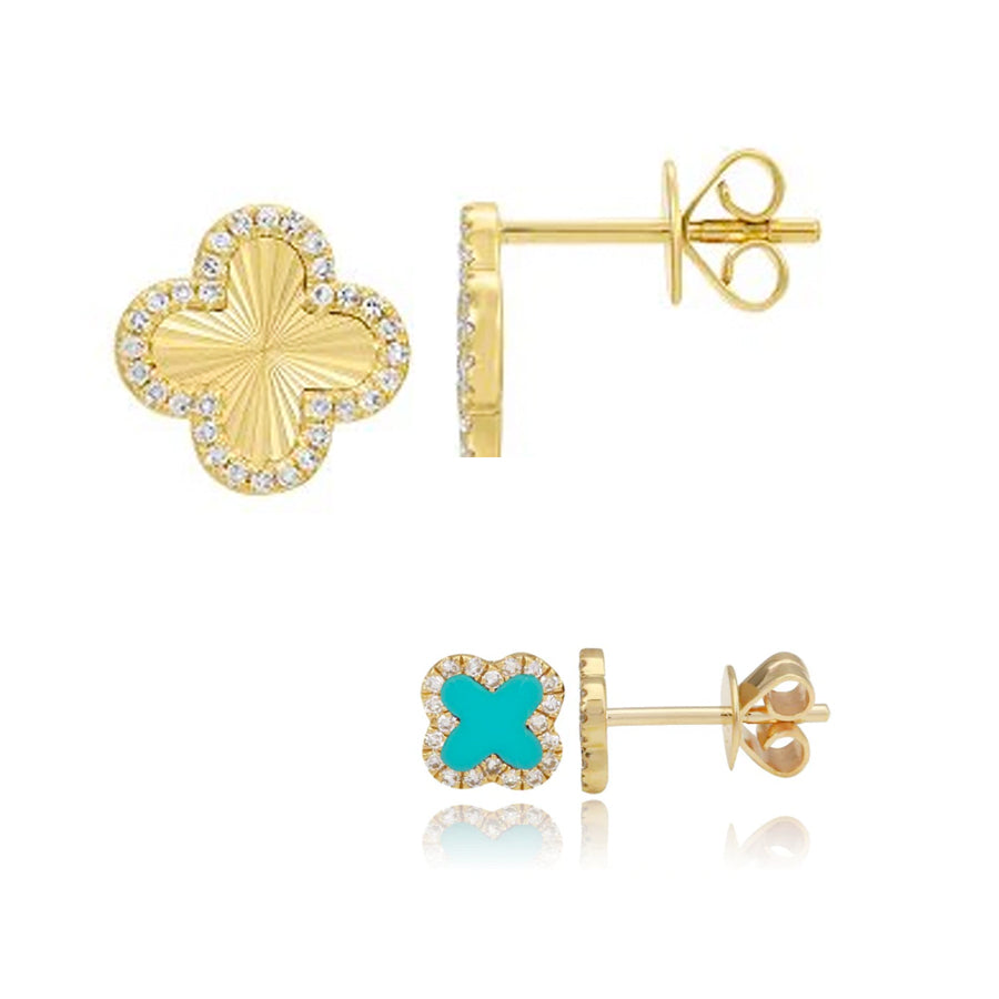 Mommy and Me Clover Earrings Set
