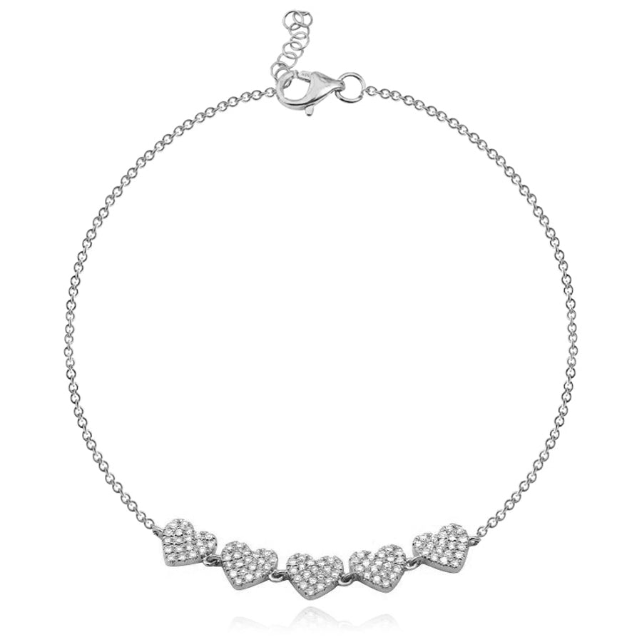 Mommy & Me Pave Heart Bracelet Set