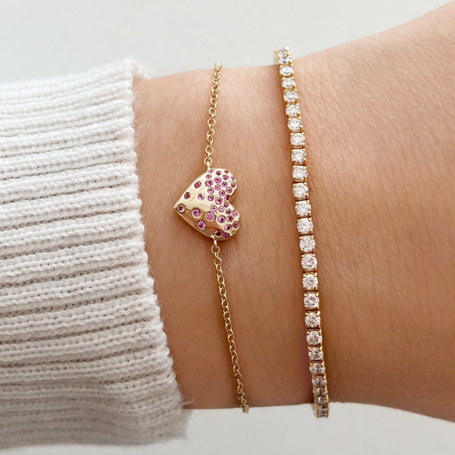 Mommy & Me Dripping Scattered Hearts Bracelet Set