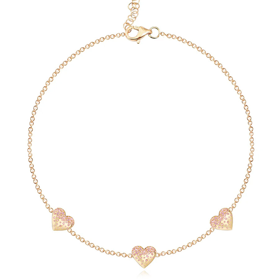 Mommy & Me Dripping Scattered Hearts Bracelet Set