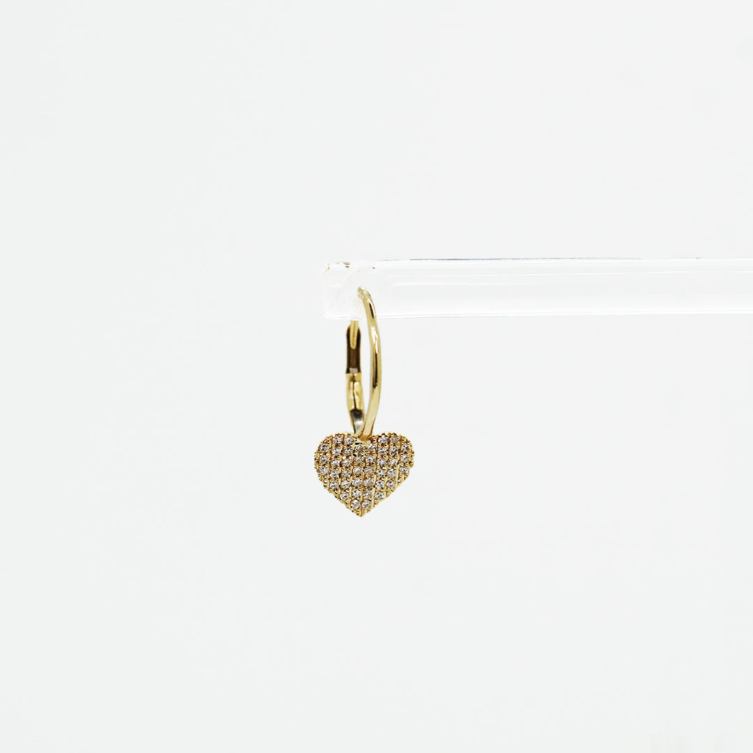 Pave Heart Huggies