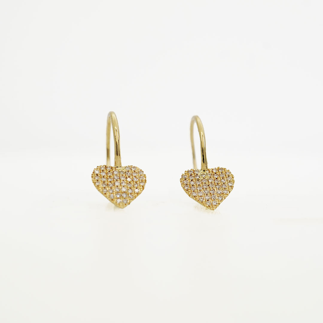 Pave Heart Huggies