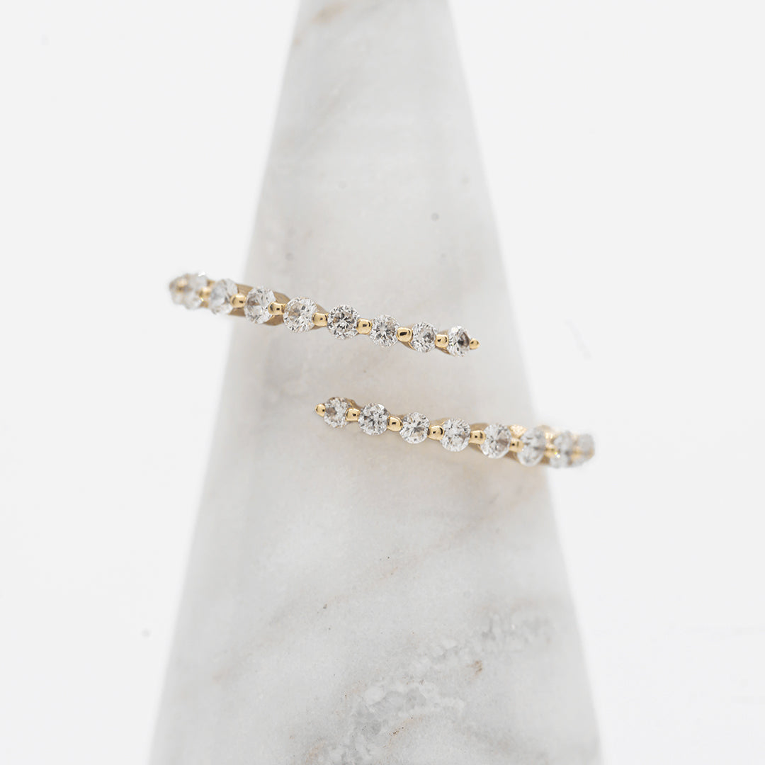 Graduated Diamond Wrap Ring