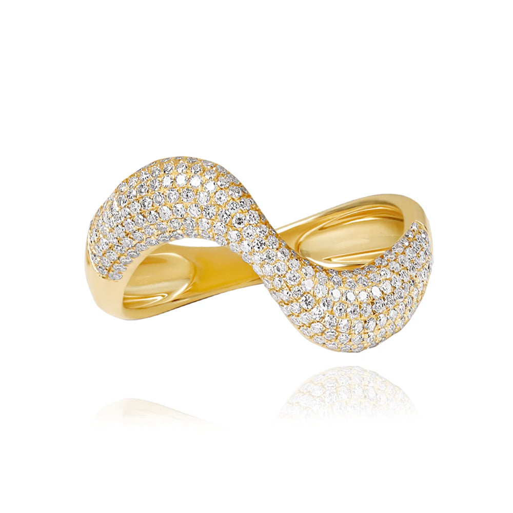 Stackable Dome Pave Wave Ring