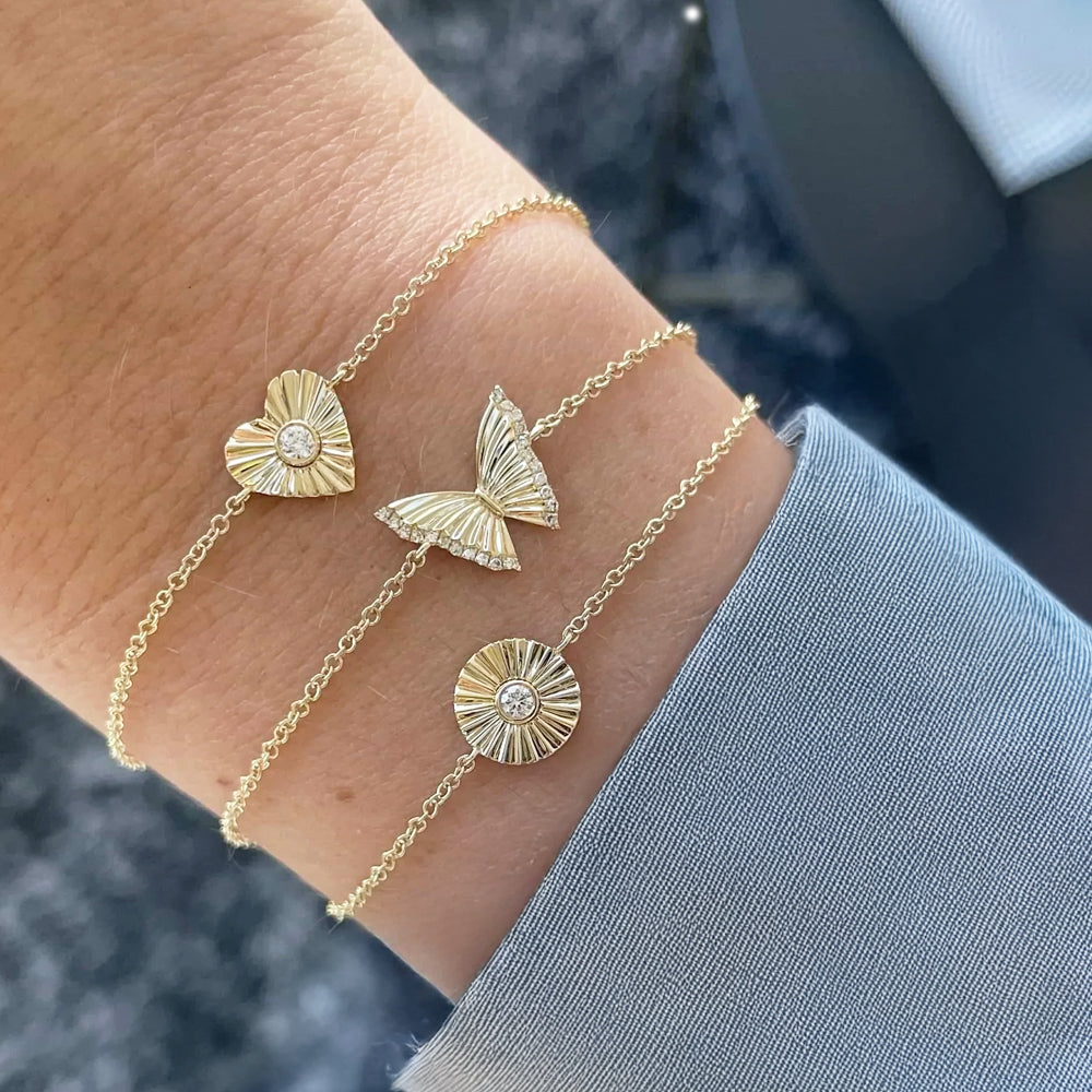 Striped Butterfly Pave Bracelet